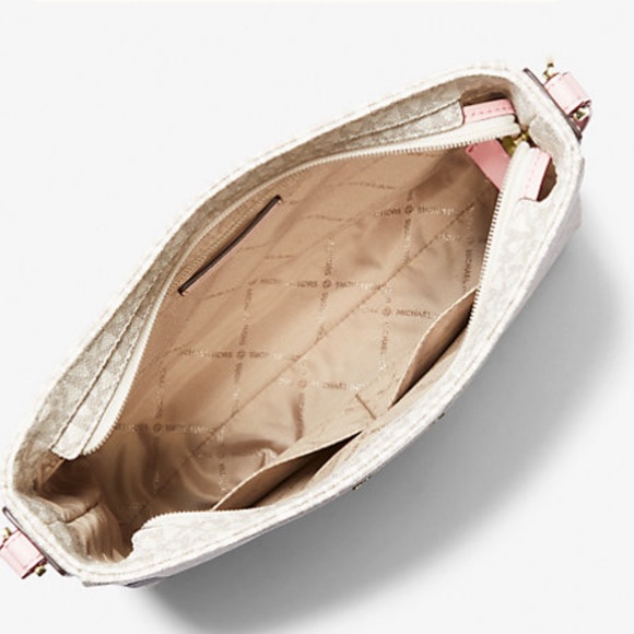 MICHAEL KORS 
Jet Set Travel Large Logo Messenger Bag POWDER BLUSH MULTI - Picture 3 of 16